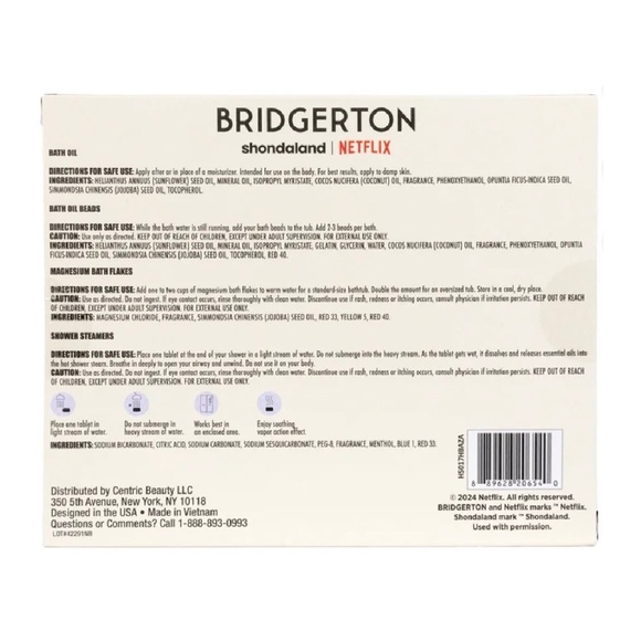 Bridgerton Soothing Bath Set Queens Edition - Flakes Oil Beads Steamers SEALED - Picture 5 of 6